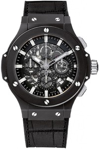 Hublot Big Bang Aero Bang Black Magic (Black Ceramic / Black / Rubber-Alligator Strap) 311.CI.1170.GR