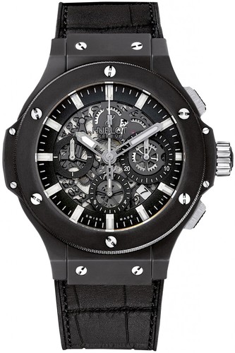 Hublot Big Bang Aero Bang Black Magic (Black Ceramic / Black / Rubber-Alligator Strap) 311.CI.1170.GR