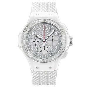 Hublot Big Bang Aspen (White Ceramic-Baguettes / Diamonds / Rubber) 341.CW.9054.RW.194