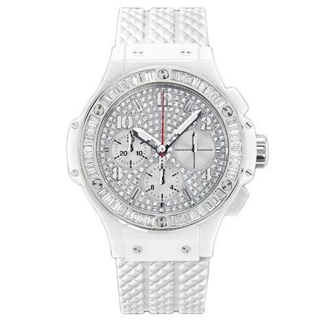 Hublot Big Bang Aspen (White Ceramic-Baguettes / Diamonds / Rubber) 341.CW.9054.RW.194