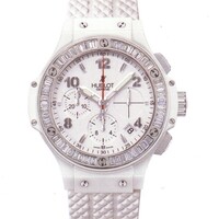 Hublot Big Bang Aspen (White Ceramic-Baguettes / White / Rubber) 341.CW.230.RW.194