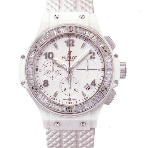 Hublot Big Bang Aspen (White Ceramic-Baguettes / White / Rubber) 341.CW.230.RW.194