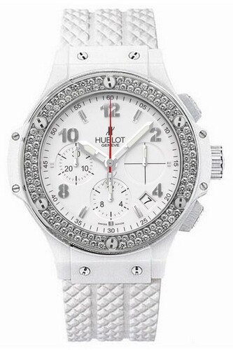 Hublot Big Bang Aspen (White Ceramic-Diamonds / White / Rubber) 341.CL.230.RW.114