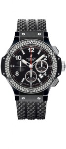 Hublot Big Bang (Black Ceramic-Diamonds / Black / Rubber) 301.CV.130.RX.114