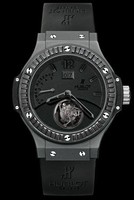 Hublot Big Bang Black Ceramic Tourbillon (Black Ceramic-Diamonds / Black / Rubber) 302.CI.134.RX.190