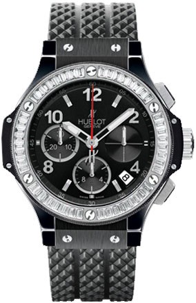 Hublot Big Bang Black Magic (Black Ceramic-Baguettes / Black / Rubber) 341.CD.130.RX.194