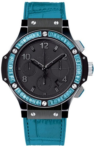 Hublot Big Bang Black Tutti Frutti Blue (Ceramic-Topaz / Black / Rubber-Alligator Strap) 341.CL.1110.LR.1907