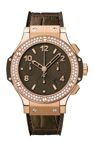 Hublot Big Bang Brown Diamonds Gold Tutti Frutti (RG-Diamonds / Brown / Alligator Rubber Strap) 341.PC.5490.LR.1104
