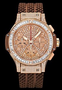 Hublot Big Bang Cappuccino Gold (RG-Baguettes / Rose-Diamonds / Rubber) 341.PC.9114.RX.094