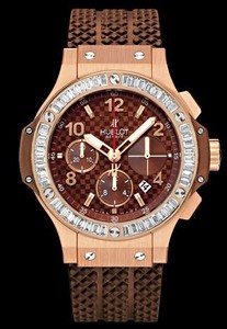Hublot Big Bang Cappuccino Gold (RG-Diamond Baguettes / Brown Carbon / Rubber) 341.PC.1007.RX.194