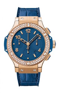 Hublot Big Bang Dark Blue Diamonds Gold Tutti Frutti (RG-Diamonds / Dark Blue / Alligator Rubber Strap) 341.PL.5190.LR.1104