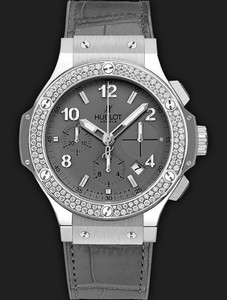 Hublot Big Bang Earl Grey (SS-Diamond Bezel /Tantalum/leather strap) 342.ST.5010.LR.1104