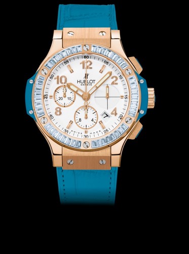 Hublot Big Bang Gold Tutti Frutti Blue (RG-Topaz / White / Rubber-Alligator Strap) 341.PL.2010.LR.1907
