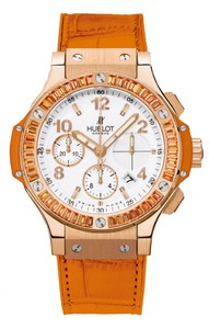 Hublot Big Bang Gold Tutti Frutti Orange (RG-Sapphires / White / Rubber-Alligator Strap) 341.PO.2010.LR.1906