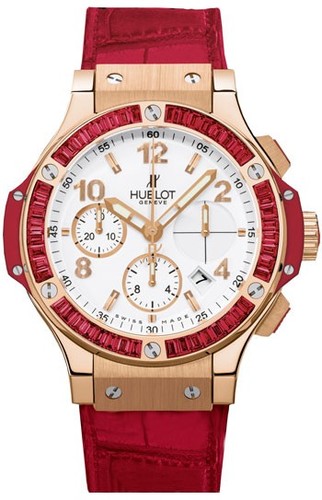 Hublot Big Bang Gold Tutti Frutti Red (RG-Spinelle / White / Rubber-Alligator Strap) 341.PR.2010.LR.1913