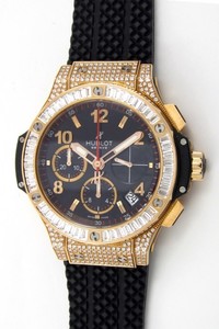 Hublot Big Bang Jewelry (RG-Diamonds / Black / Rubber) 341.PX.130.RX.094