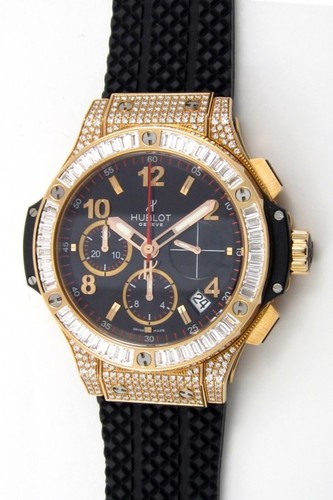 Hublot Big Bang Jewelry (RG-Diamonds / Black / Rubber) 341.PX.130.RX.094