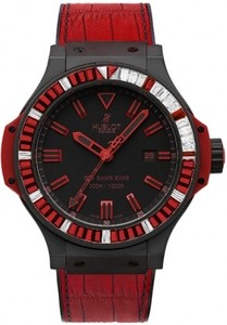 Hublot Big Bang King All Black Red Carat (Ceramic-Diamonds-Rubies / Black / Rubber-Alligator Strap) 322.CI.1130.GR.1942.ABR10