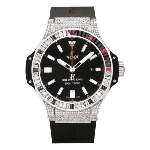 Hublot Big Bang King Jewellery (Palladium-Diamonds / Black / Black Rubber Strap) 322.LX.1023.RX.0924