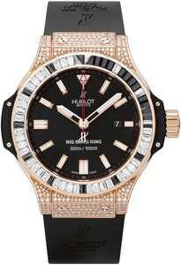 Hublot Big Bang King Jewellery (RG-Baguettes / Black / Black Rubber Strap) 322.PX.1023.RX.0904