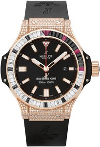 Hublot Big Bang King Jewellery (RG-Diamonds / Black / Black Rubber Strap) 322.PX.1023.RX.0924