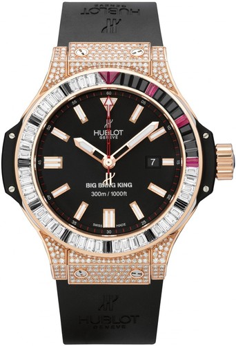 Hublot Big Bang King Jewellery (RG-Diamonds / Black / Black Rubber Strap) 322.PX.1023.RX.0924