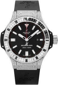 Hublot Big Bang King Jewelry (Palladium-Diamonds / Black / Rubber Strap) 322.LX.1023.RX.0904