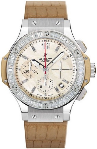 Hublot Big Bang Madre Perla (SS-Baguettes / Beige MOP / Leather) 341.SG.6004.LS.194