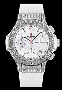 Hublot Big Bang Madre Perla (SS-Diamond Case / White MOP / Leather) 341.SE.231.LS.174