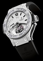 Hublot Big Bang Platinum Mat Tourbillon (Platinum-Diamonds / Grey / Rubber) 302.TI.450.RX.194