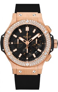 Hublot Big Bang Red Gold Jewellery(RG-Baguette / Black / Black Rubber Strap) 301.PX.1180.RX.0904