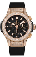 Hublot Big Bang Red Gold Pave (RG-Diamonds / Black / Black Rubber Strap) 301.PX.1180.RX.1704