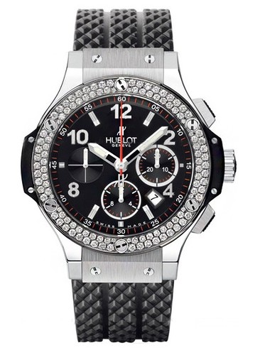 Hublot Big Bang (SS-Diamonds / Black / Rubber) 301.SX.130.RX.114