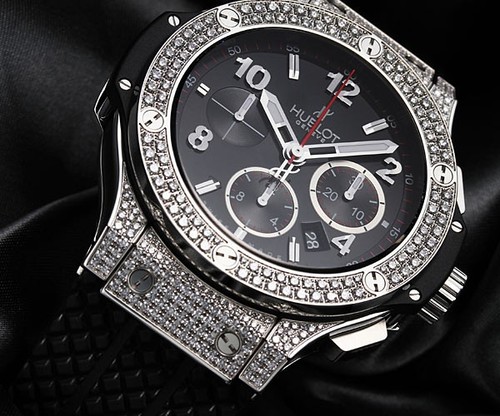 Hublot Big Bang (SS-Full Diamonds / Black / Rubber) 301.SX.130.RX.174