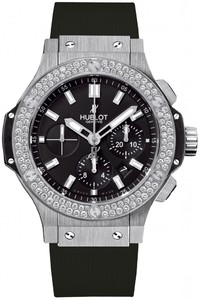 Hublot Big Bang Steel Diamonds (SS-Diamonds / Black / Black Rubber Strap) 301.SX.1170.RX.1104