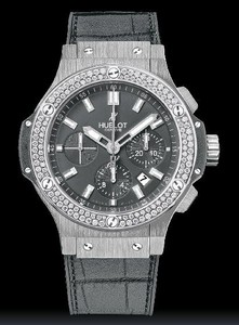 Hublot Big Bang Steel Earl Gray Diamonds (SS-Diamonds / Tantalum / Grey Rubber and Gummy Alligator Strap) 301.ST.5020.GR.1104