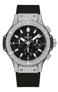 Hublot Big Bang Steel Pave (SS-Diamonds / Black / Black Rubber Strap) 301.SX.1170.RX.1704