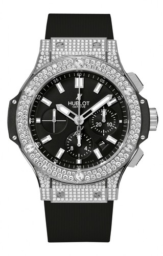 Hublot Big Bang Steel Pave (SS-Diamonds / Black / Black Rubber Strap) 301.SX.1170.RX.1704
