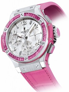 Hublot Big Bang Steel Tutti Frutti Rose (SS-Pink Sapphires / MOP / Pink Alligator Rubber Strap) 341.SP.6010.LR.1933