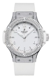 Hublot Big Bang Steel White Pave (SS-Pave Diamonds / White / White Rubber Strap) 361.SE.2010.RW.1704