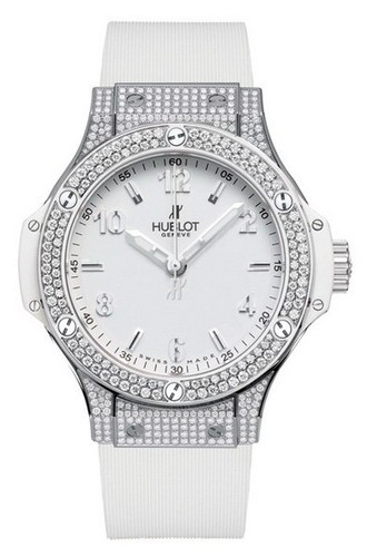 Hublot Big Bang Steel White Pave (SS-Pave Diamonds / White / White Rubber Strap) 361.SE.2010.RW.1704