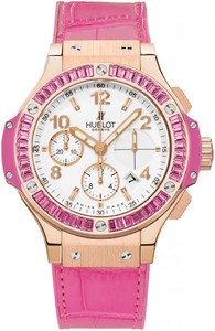 Hublot Big Bang Tutti Frutti Rose (RG-Pink Sapphires / White / Leather strap) 341.PP.2010.LR.1933