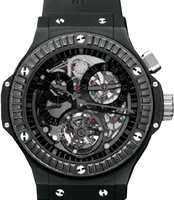 Hublot Bigger Bang All Black Carat (Black Ceramic-Diamonds / Skeleton / Rubber) 308.CI.134.RX.190