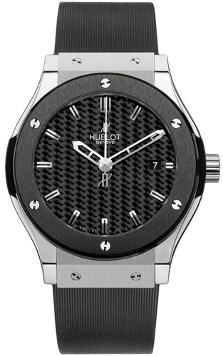 Hublot Classic Fusion Automatic Zirconium (Zirconium / Black / Rubber Strap) 542.ZM.1770.RX