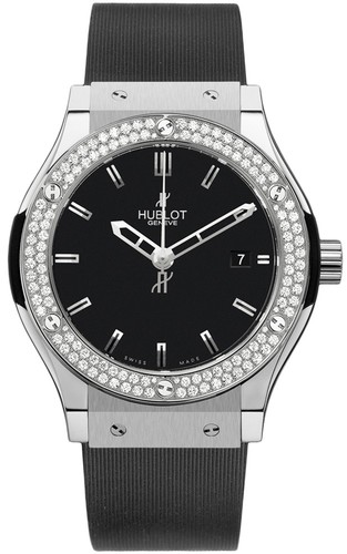 Hublot Classic Fusion Diamonds (Zirconium-Diamonds /Black / Black Rubber Strap) 542.ZX.1170.RX.1104