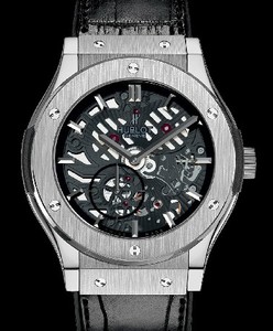 Hublot Classic Fusion Extra-Thin Skeleton Titanium (Titanium / Skeleton / Rubber-Alligator Strap) 515.NX.0170.LR