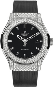 Hublot Classic Fusion Pave (Zirconium-Pave Diamonds / Black / Black Rubber Strap) 511.ZX.1170.RX.1704