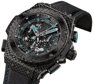 Hublot King Power F1™ Abu Dhabi 48mm (Carbon Fiber-Ceramic / Black Skeleton / Rubber & Nomex Strap) 719.QM.1729.NR.FAD11