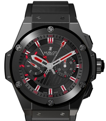 Hublot King Power Foudroyante Black Magic (Black ceramic-Black Rubber / Black / Rubber strap) 715.CI.1123.RX