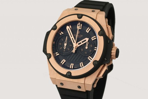 Hublot King Power Foudroyante Gold (RG/Black/Rubber strap) 715.PX.1128.RX